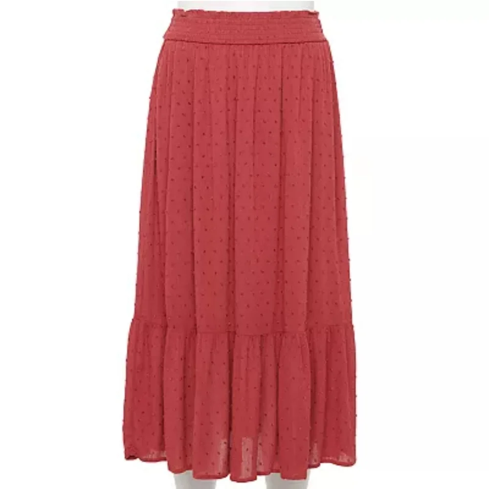 Speechless Boho Smocked  Waist Maxi Skirt, Spice, Junior's M, L, XXL